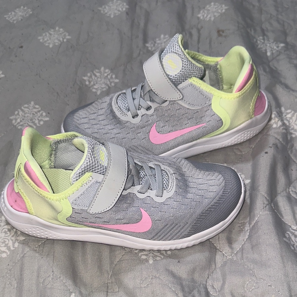 Nike Kids Gray and Pink Sneakers